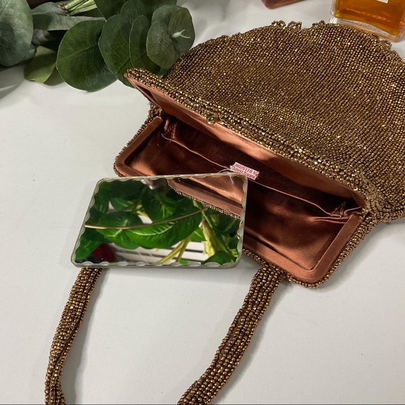 VTG Beaded Evening Purse 50s Bronze  Belgium - Picture 7 of 15